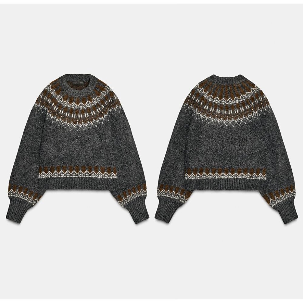 NEW ZARA Jacquard Knit Jumper 2893 - Picture 3 of 4
